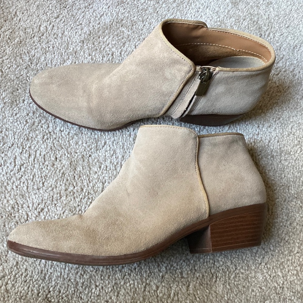 Totes, tan leather booties